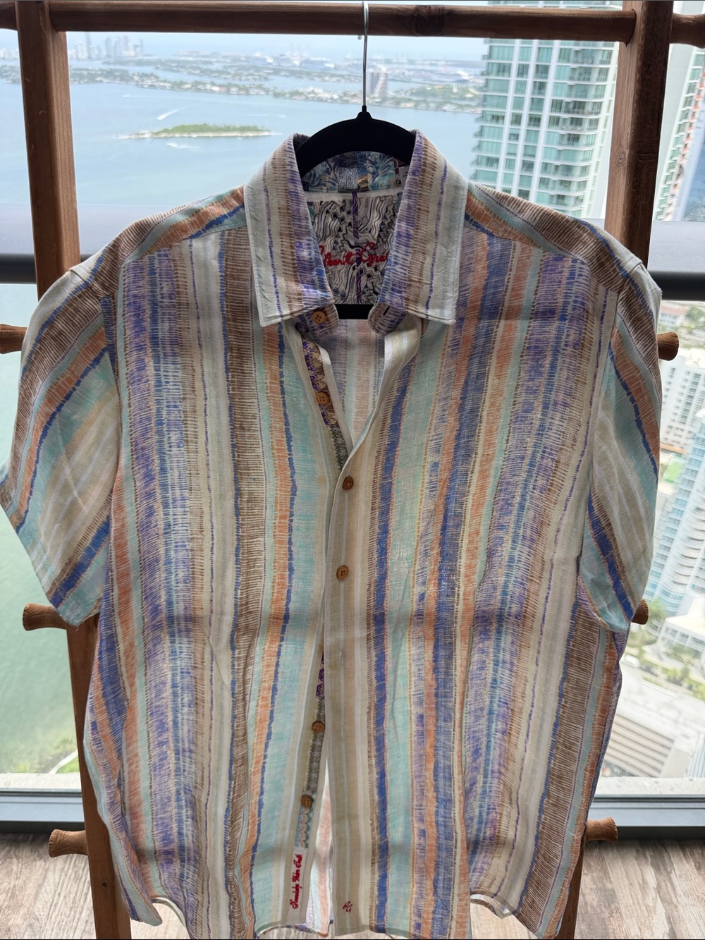 Casual Short-Sleeve Striped Shirt - Multi-Color